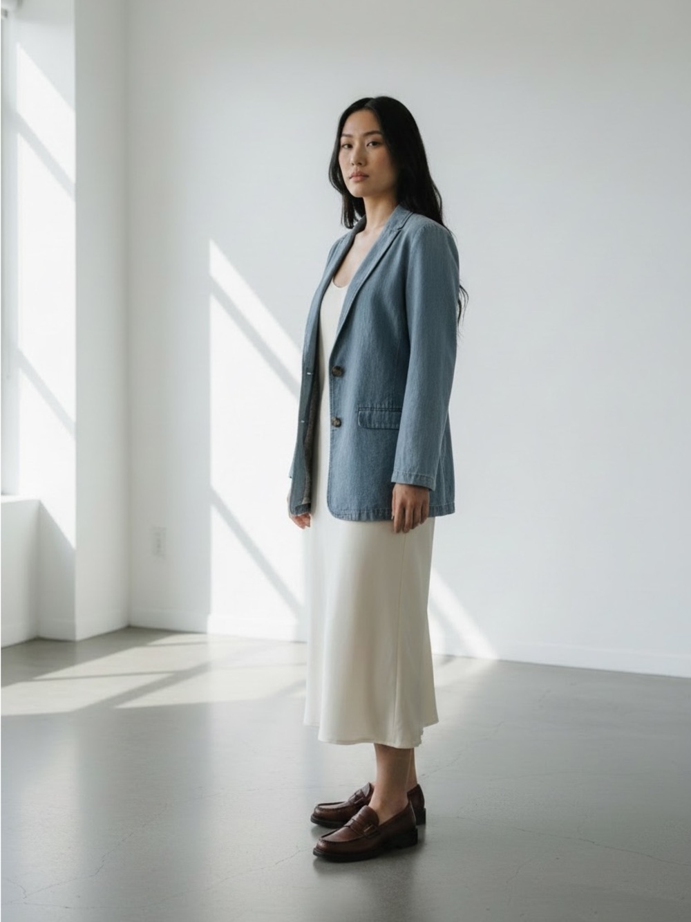 Jill DenimLight Blue Blazer - Casual Tailored Jacket